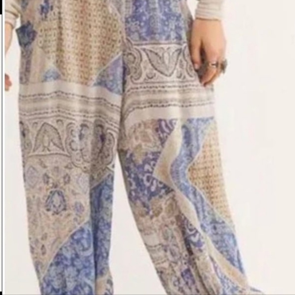 Free people begonia balloon harem pants icy blue combo - Picture 2 of 10